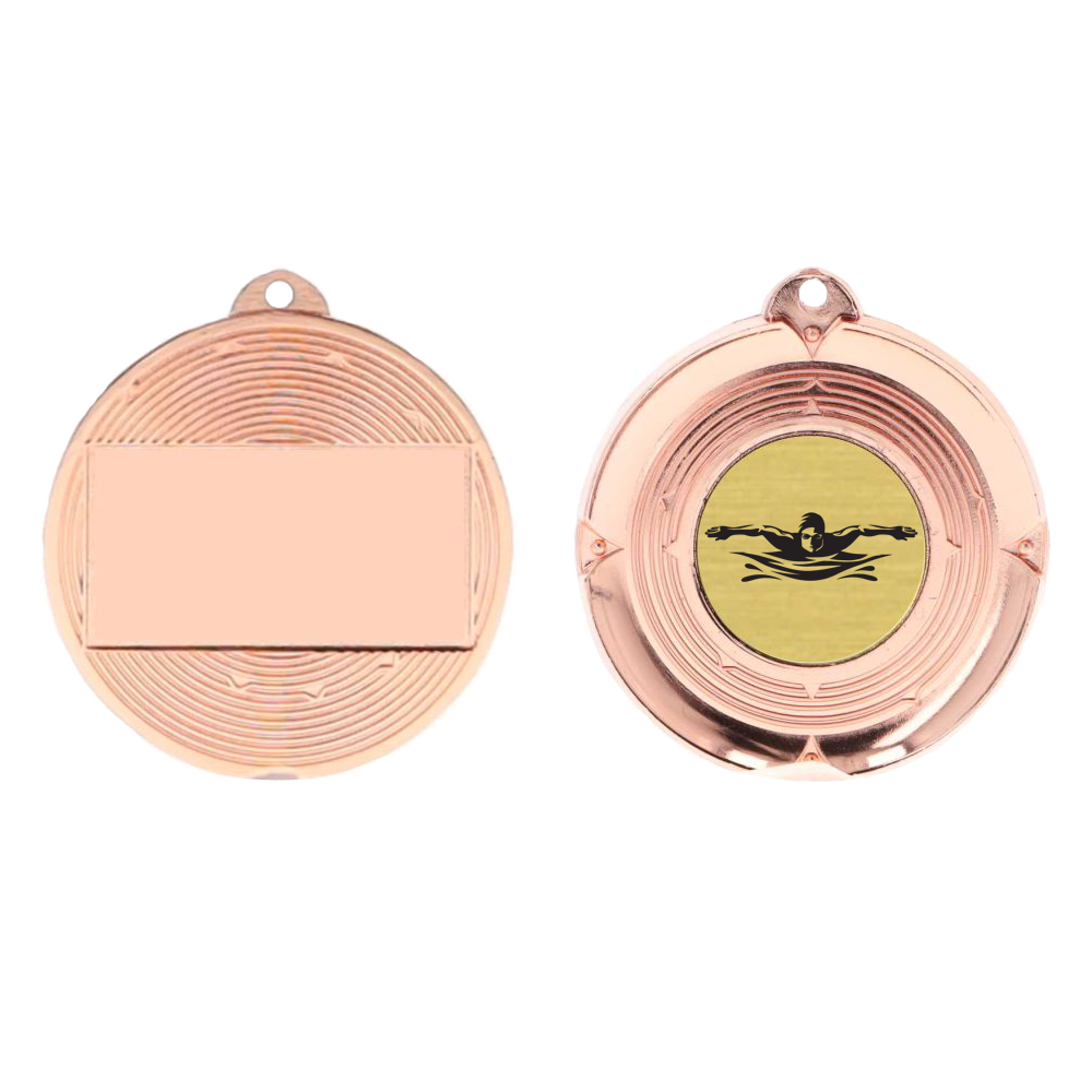 Deluxe Male Swimming Medal 50mm Bronze