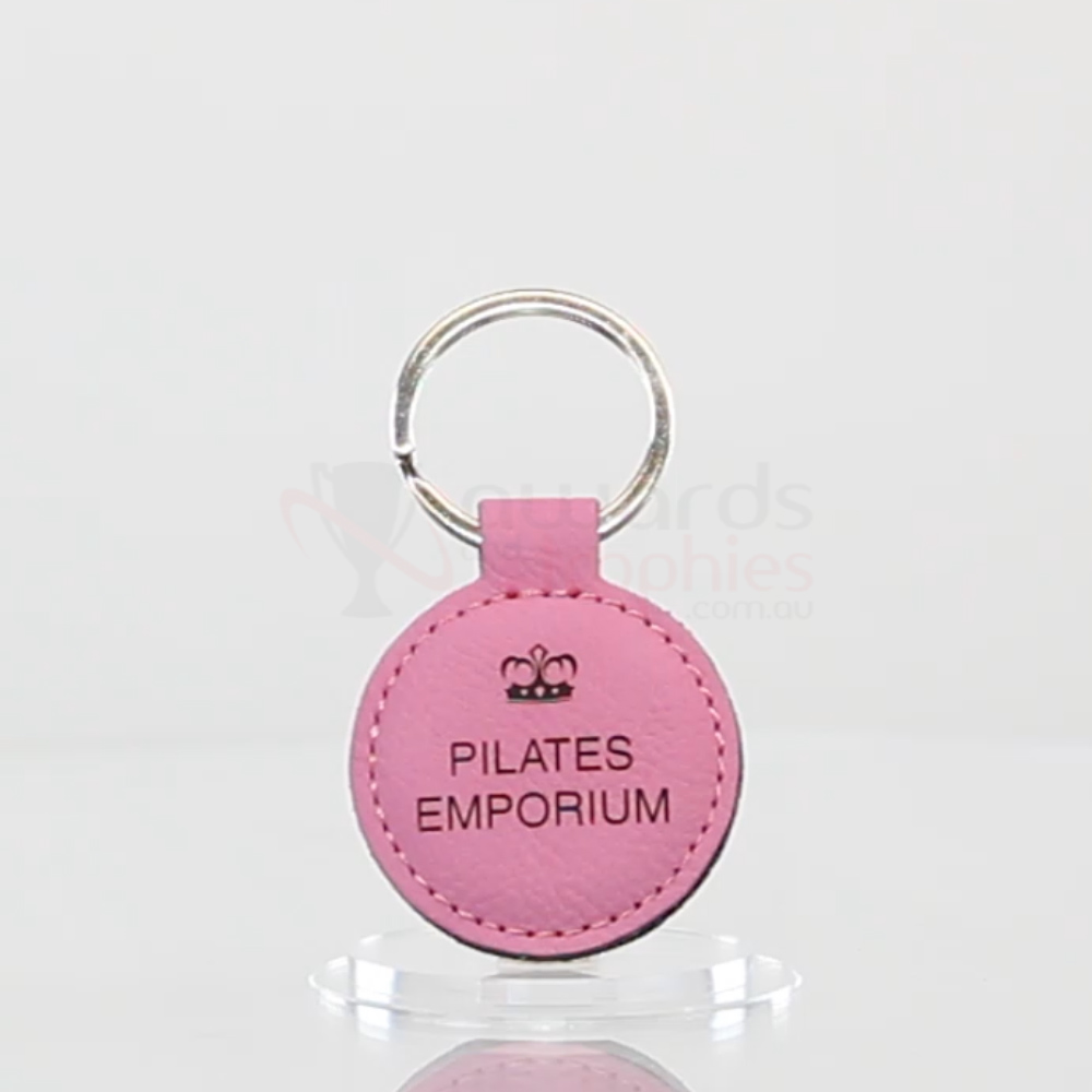 Leatherette Keychain - Pink
