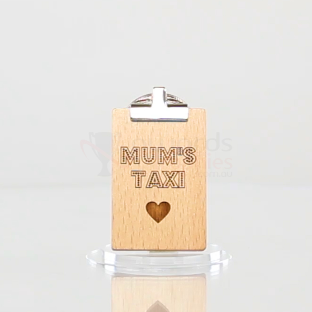 Beech & Chrome Keyring