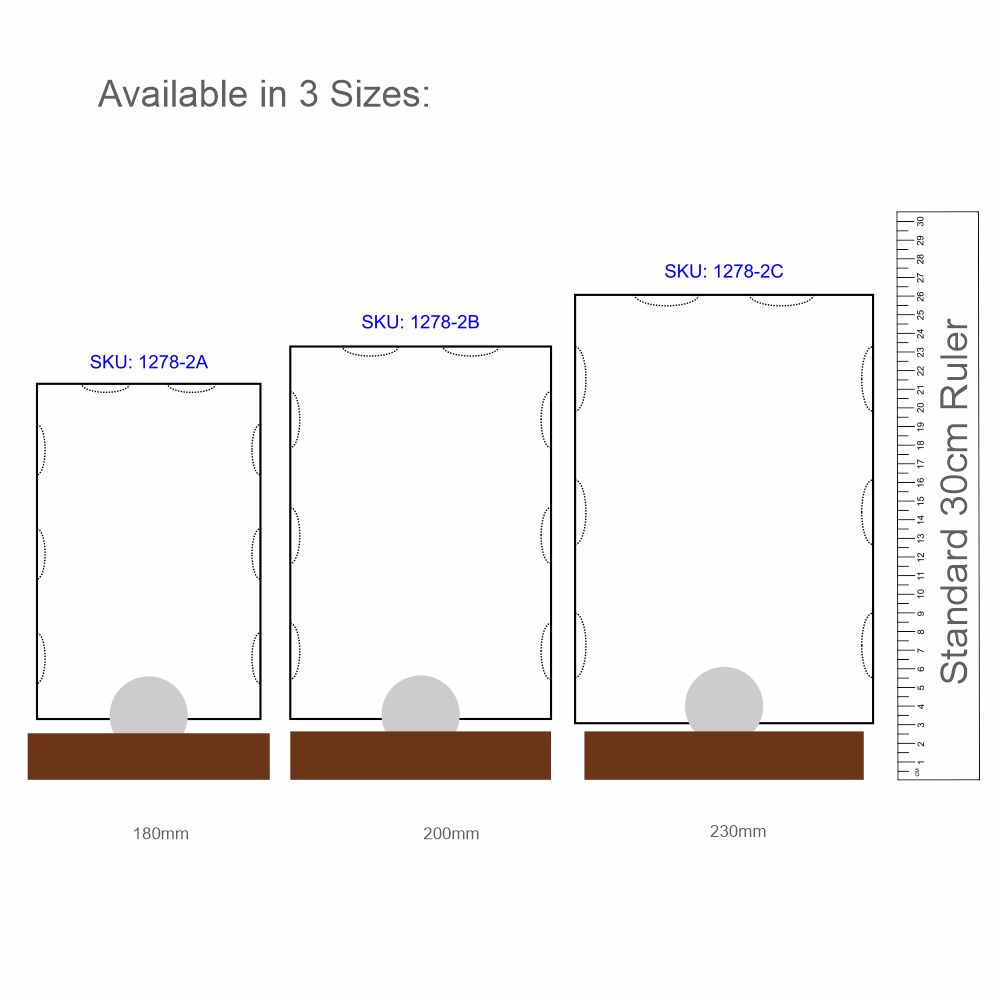 Glass Rectangle on Timber Base 180mm
