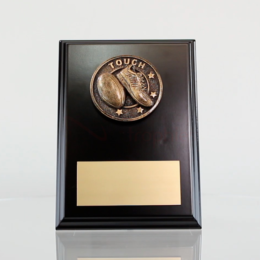 Spartan Touch Football Black Plaque 175mm