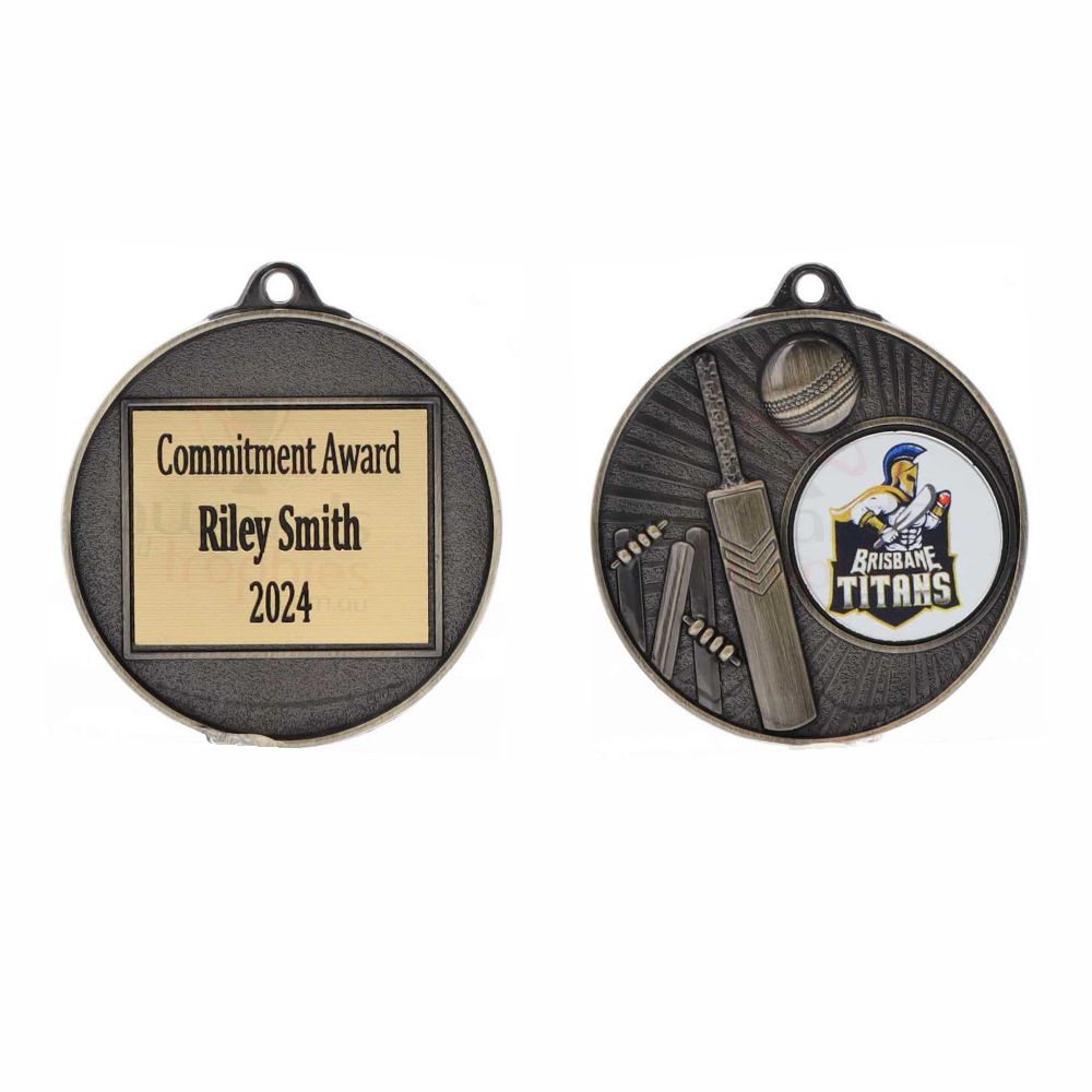 Blitz Logo Medal Gold 52mm - Cricket