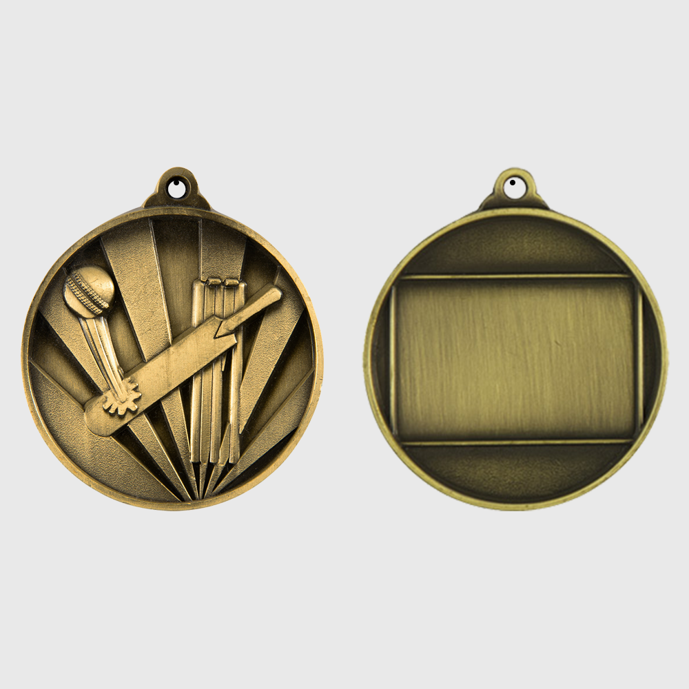 Sunrise Cricket Medal 50mm Gold