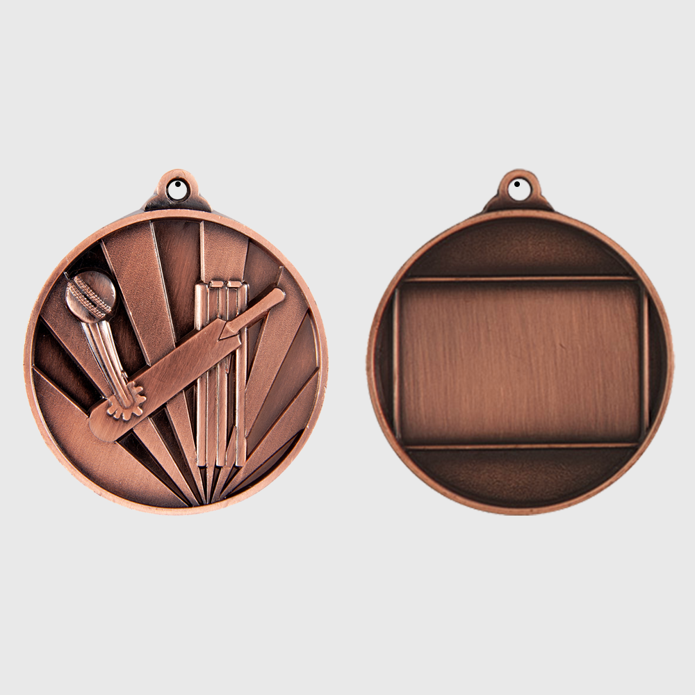 Sunrise Cricket Medal 50mm Bronze