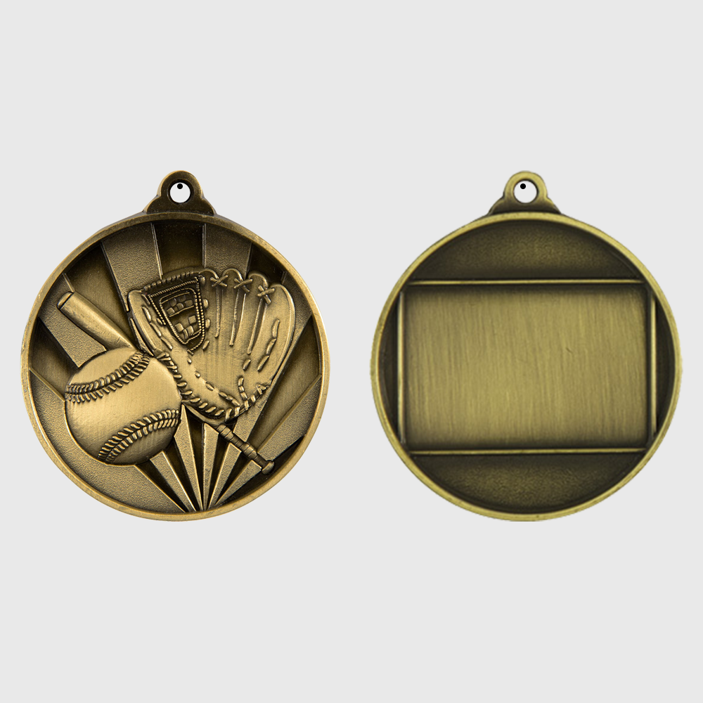 Sunrise Baseball Medal 50mm Gold