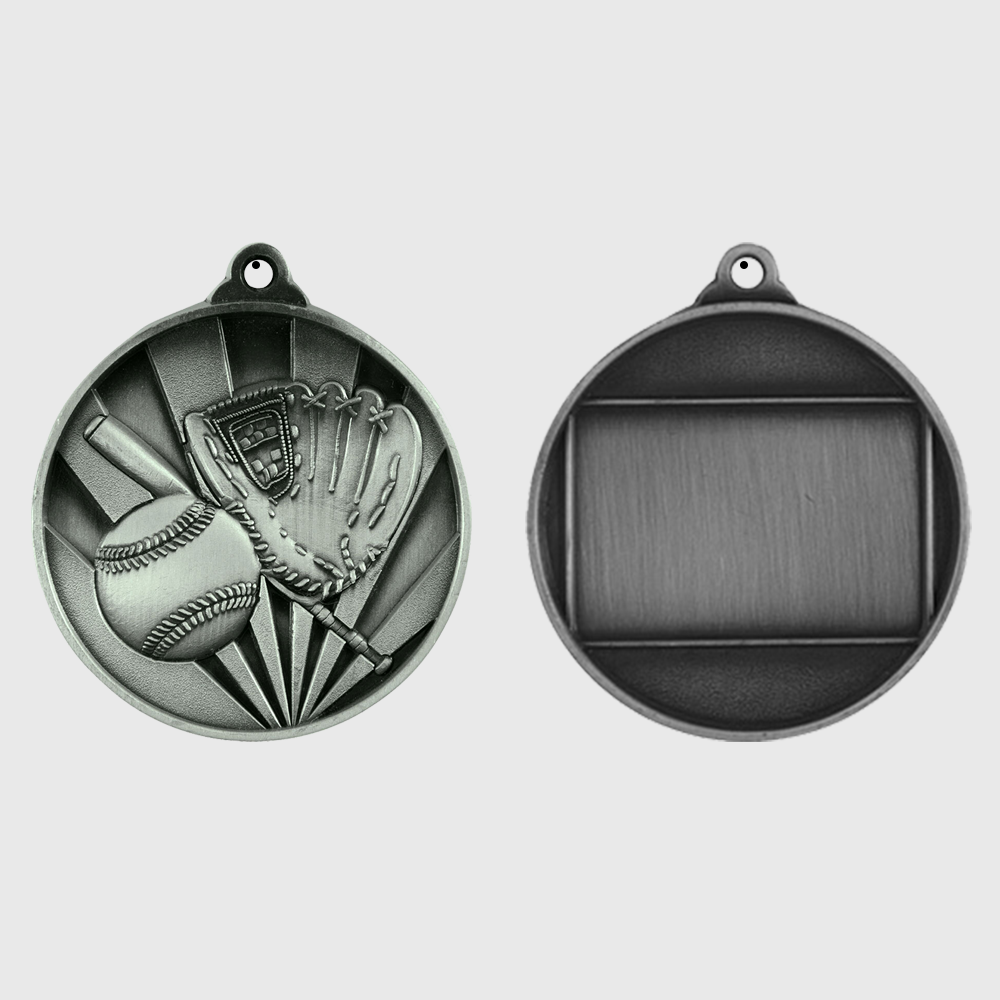 Sunrise Baseball Medal 50mm Silver