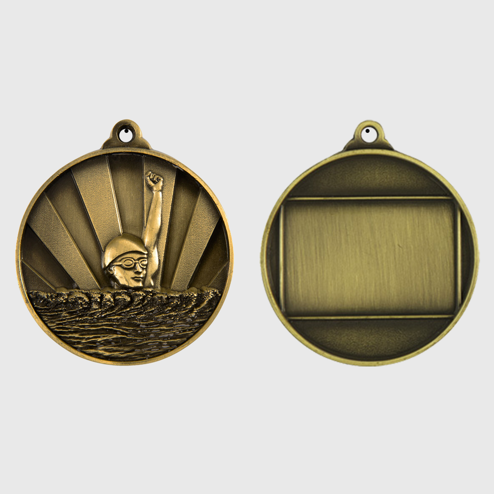 Sunrise Swimming Medal 50mm Gold
