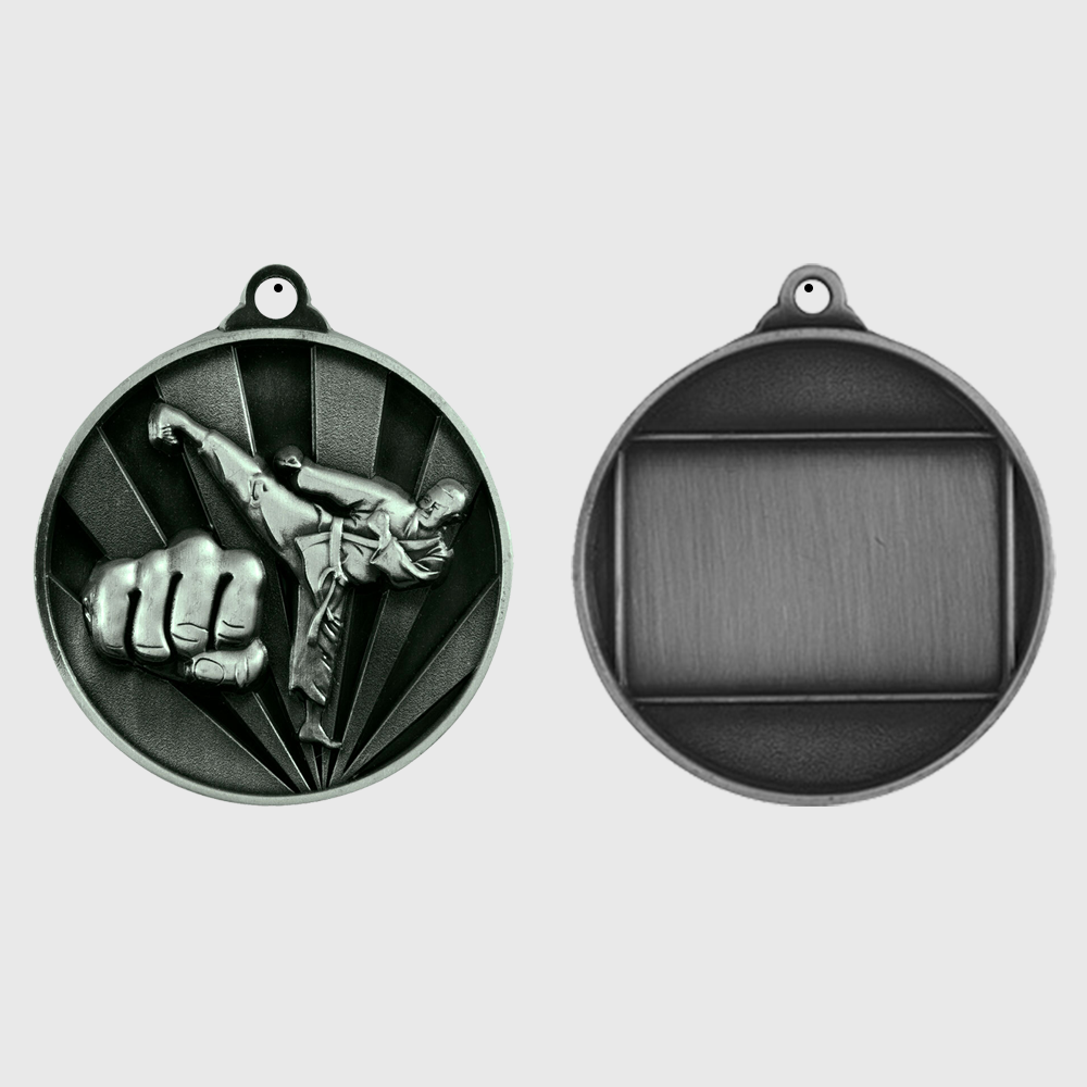 Sunrise Martial Arts Medal 50mm Silver