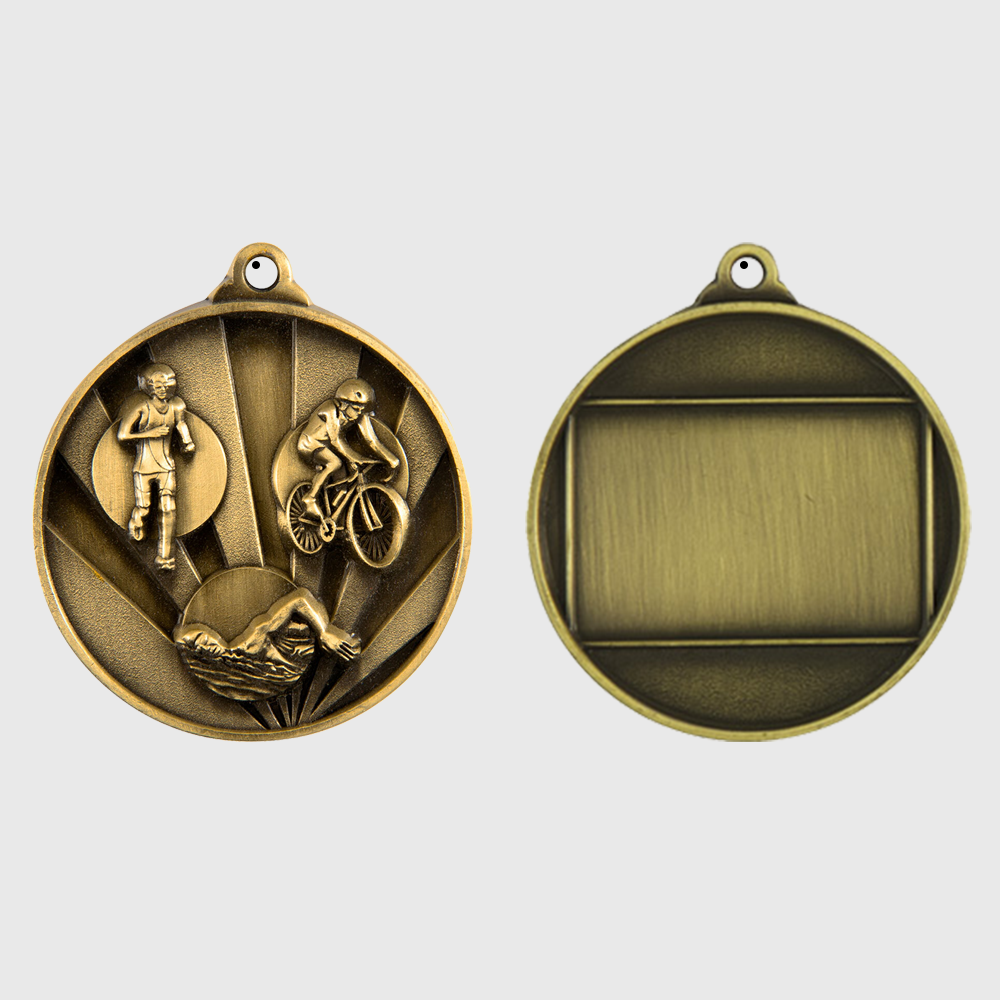 Sunrise Triathlon Medal 50mm Gold