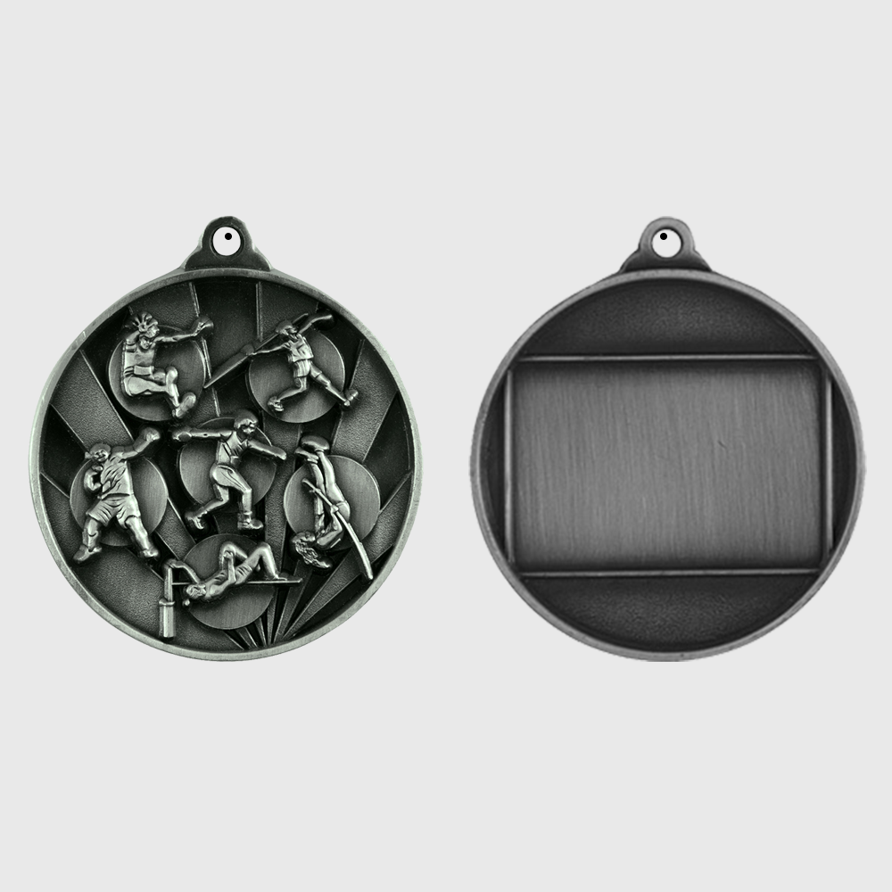 Sunrise Field Athletics Medal 50mm Silver