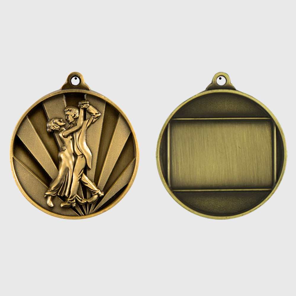Sunrise Dance Couple Medal 50mm Gold