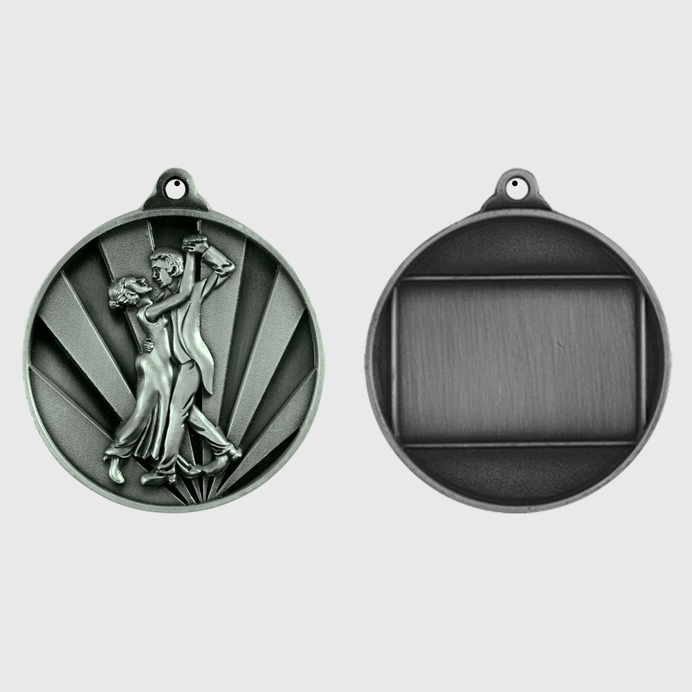 Sunrise Dance Couple Medal 50mm Silver
