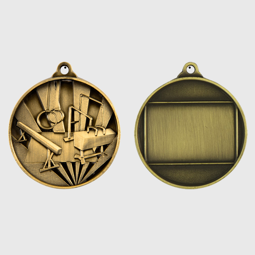 Sunrise Gymnastics Medal 50mm Gold