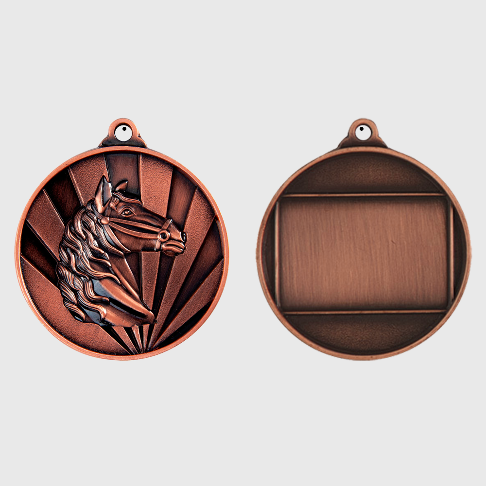 Sunrise Horse Medal 50mm Bronze