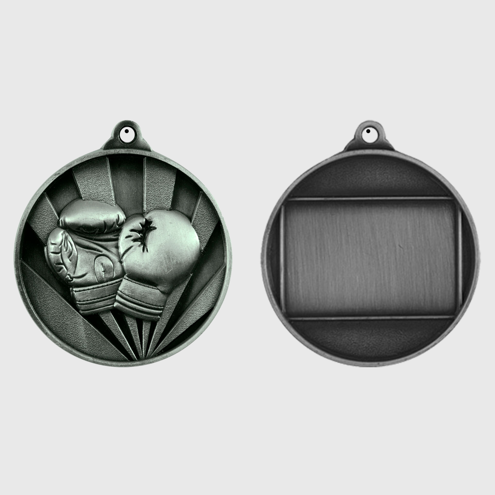 Sunrise Boxing Medal 50mm Silver