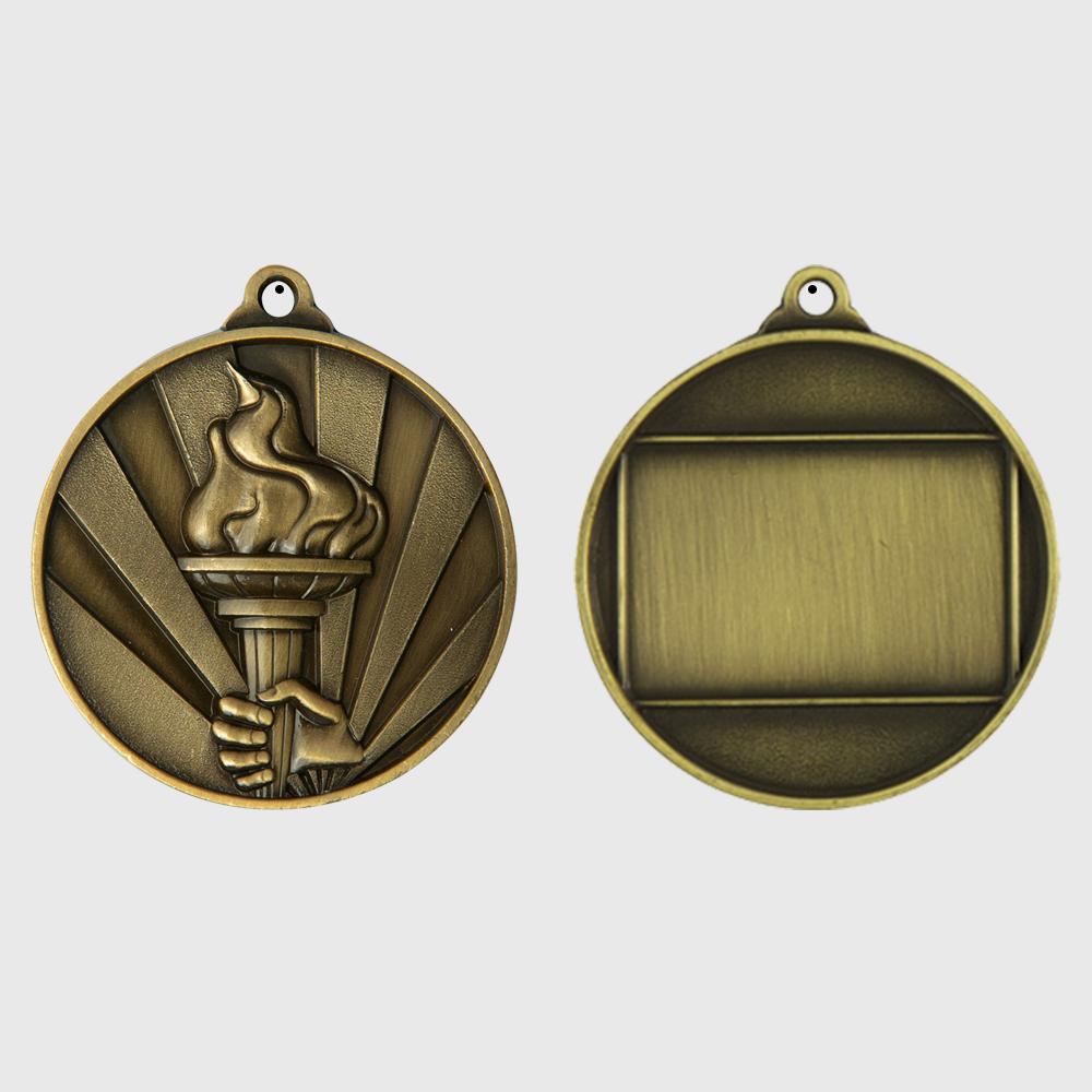 Sunrise Victory Torch Medal 50mm Gold