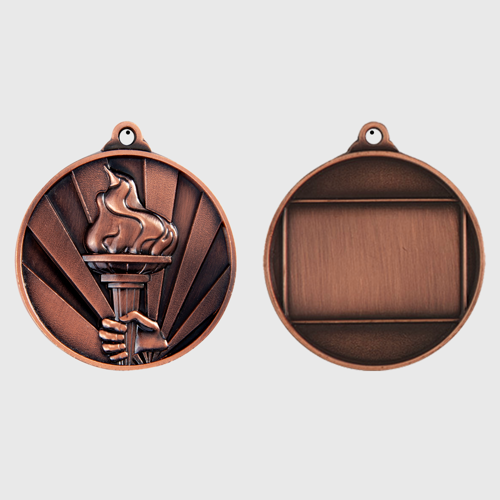 Sunrise Victory Torch Medal 50mm Bronze