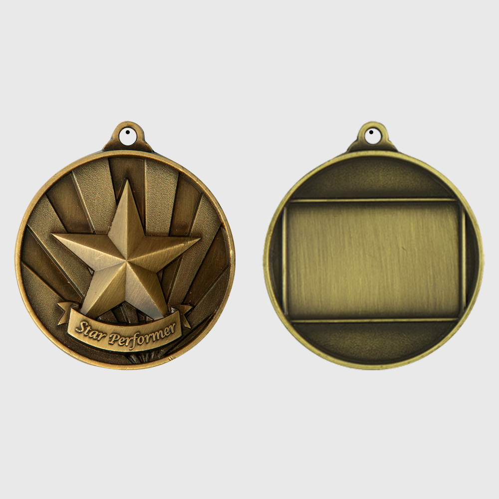 Sunrise Star Performer Medal 50mm Gold