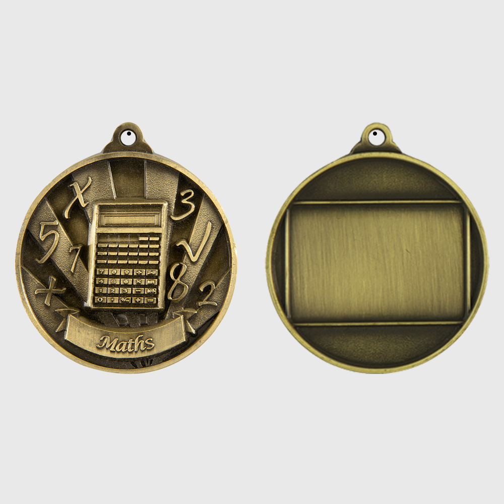 Sunrise Maths Medal 50mm Gold