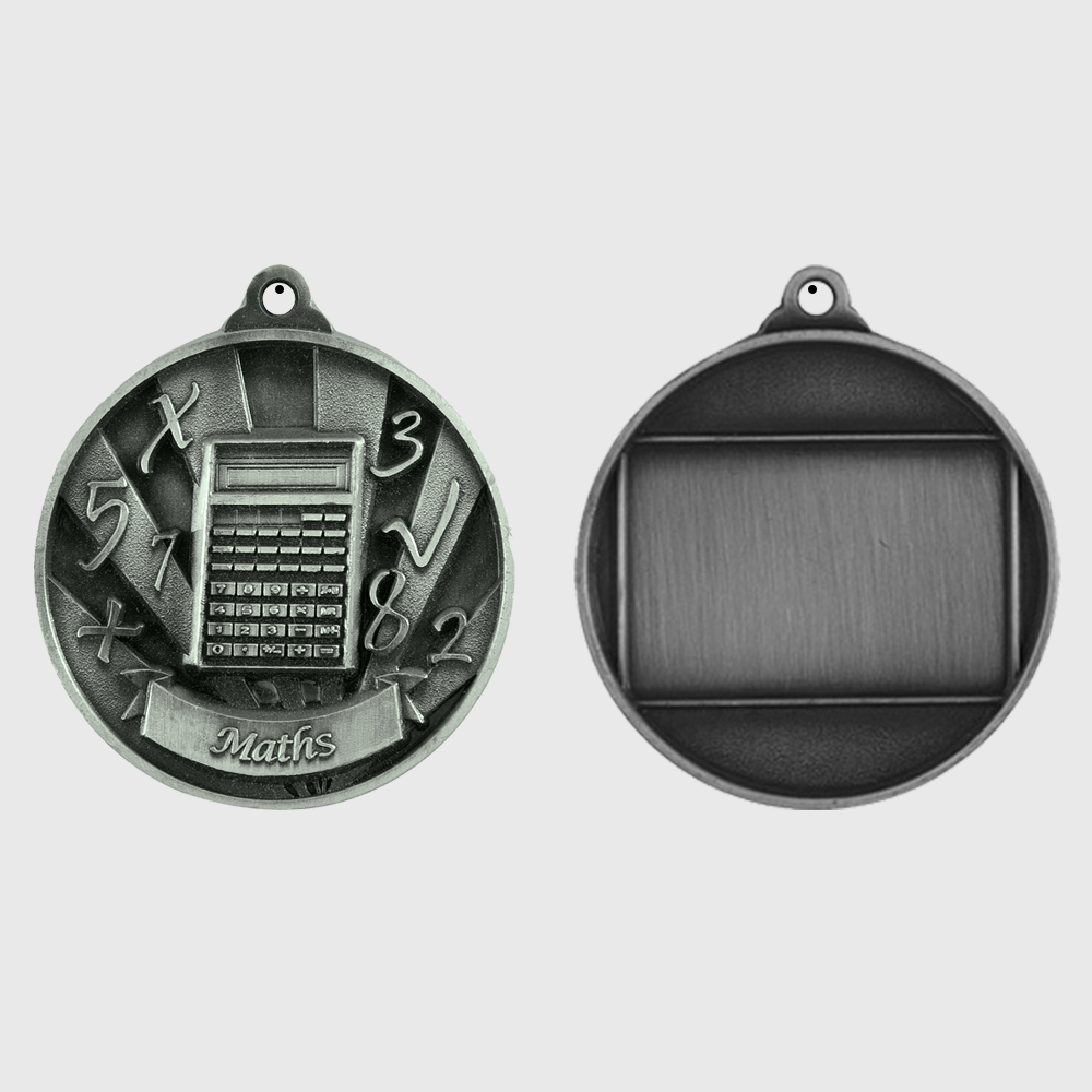 Sunrise Maths Medal 50mm Silver