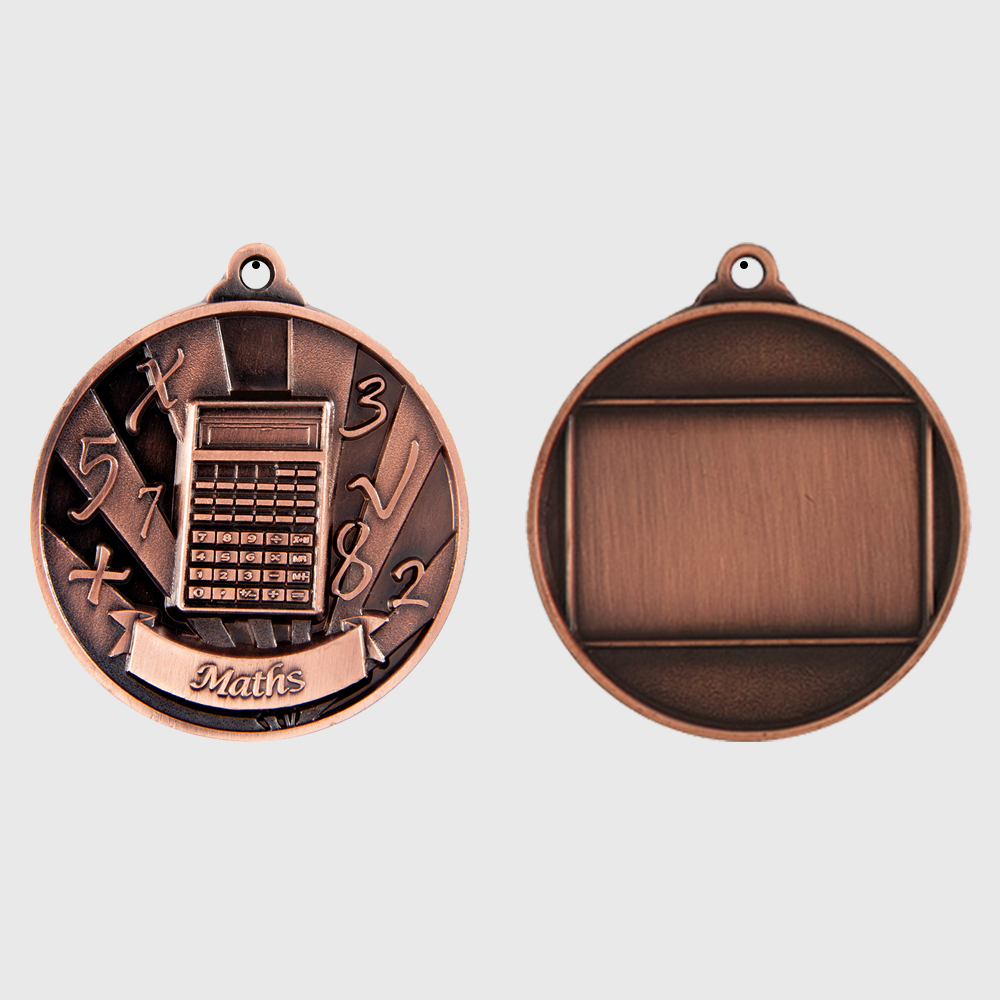 Sunrise Maths Medal 50mm Bronze