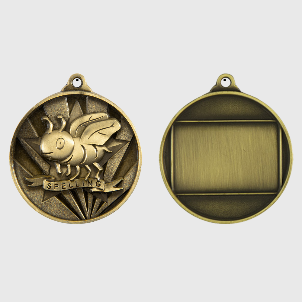 Sunrise Spelling Medal 50mm Gold