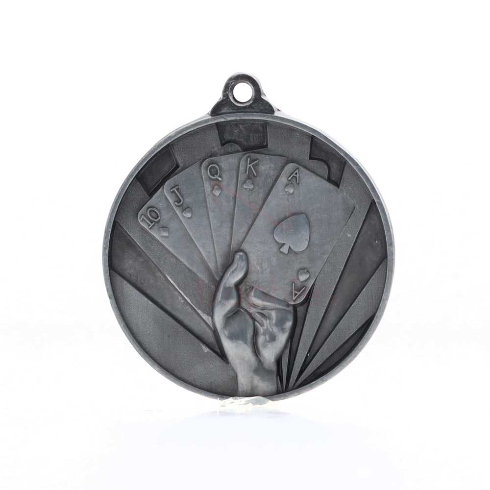 Sunrise Poker Medal 50mm Silver