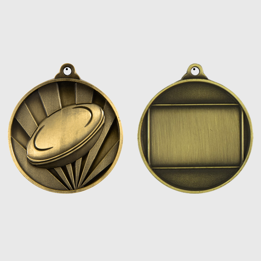 Sunrise Rugby Medal 50mm Gold