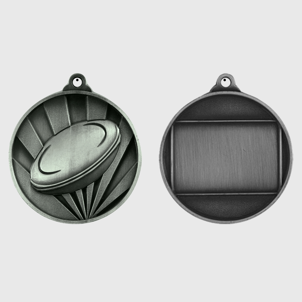 Sunrise Rugby Medal 50mm Silver