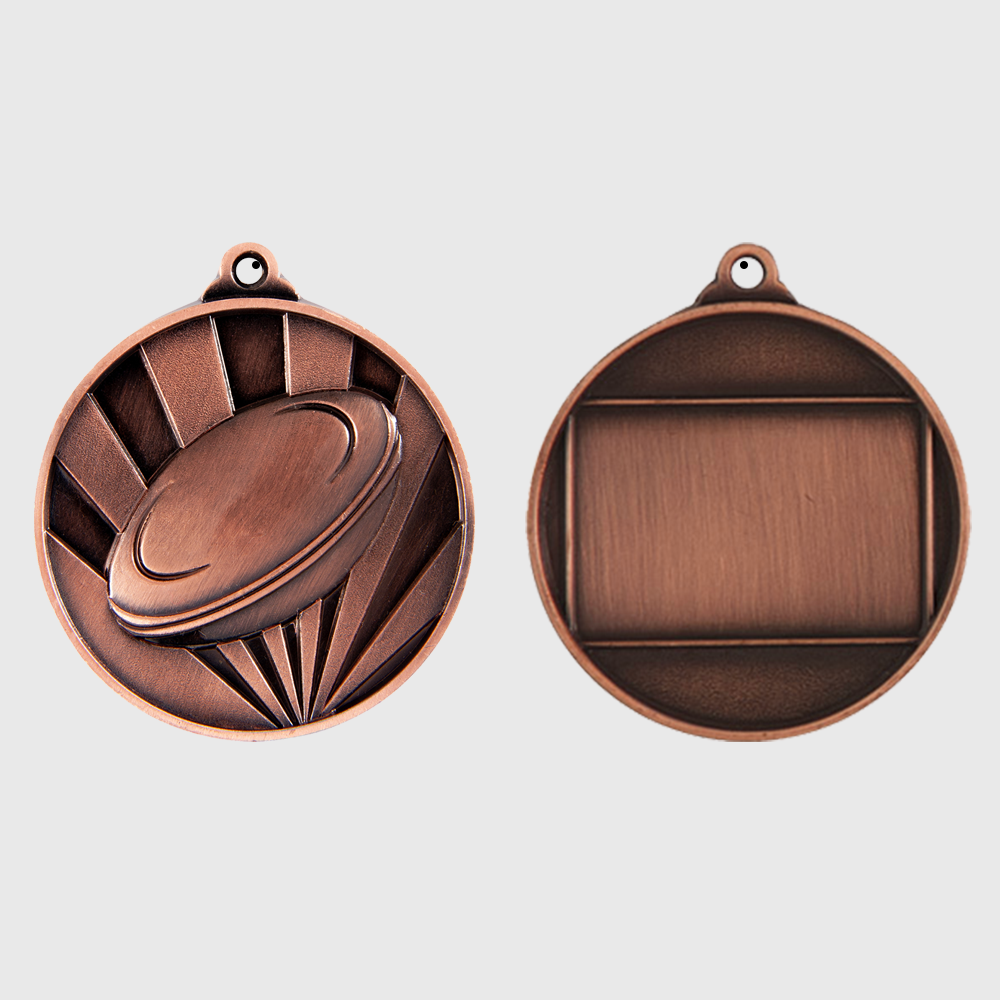 Sunrise Rugby Medal 50mm Bronze