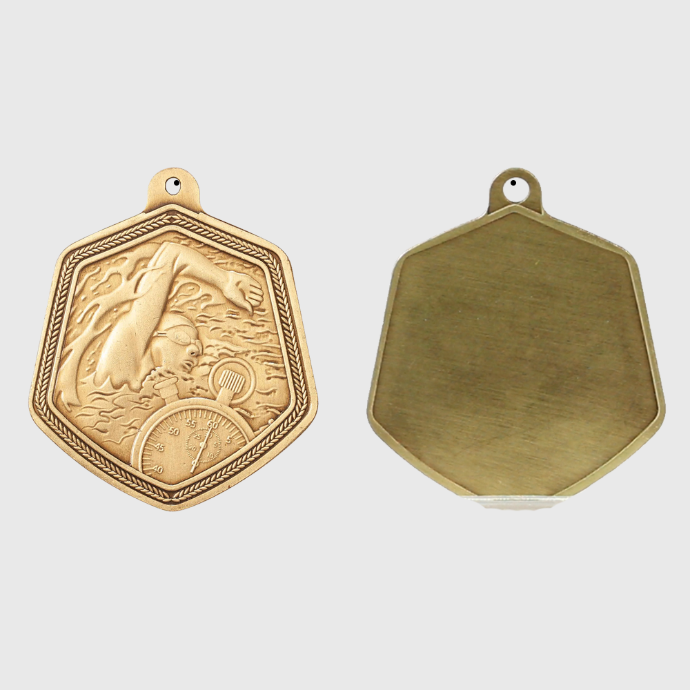 Swimming Falcon Medal Gold 65mm