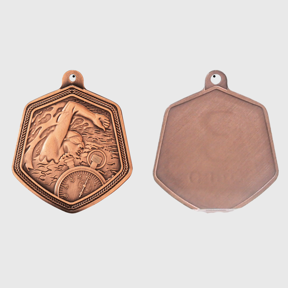 Swimming Falcon Medal Bronze 65mm