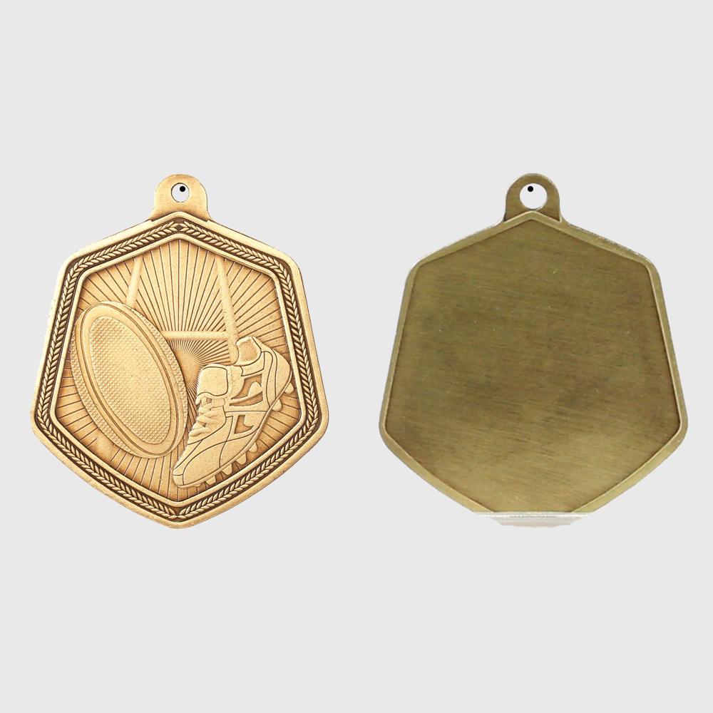 Rugby Falcon Medal Gold 65mm