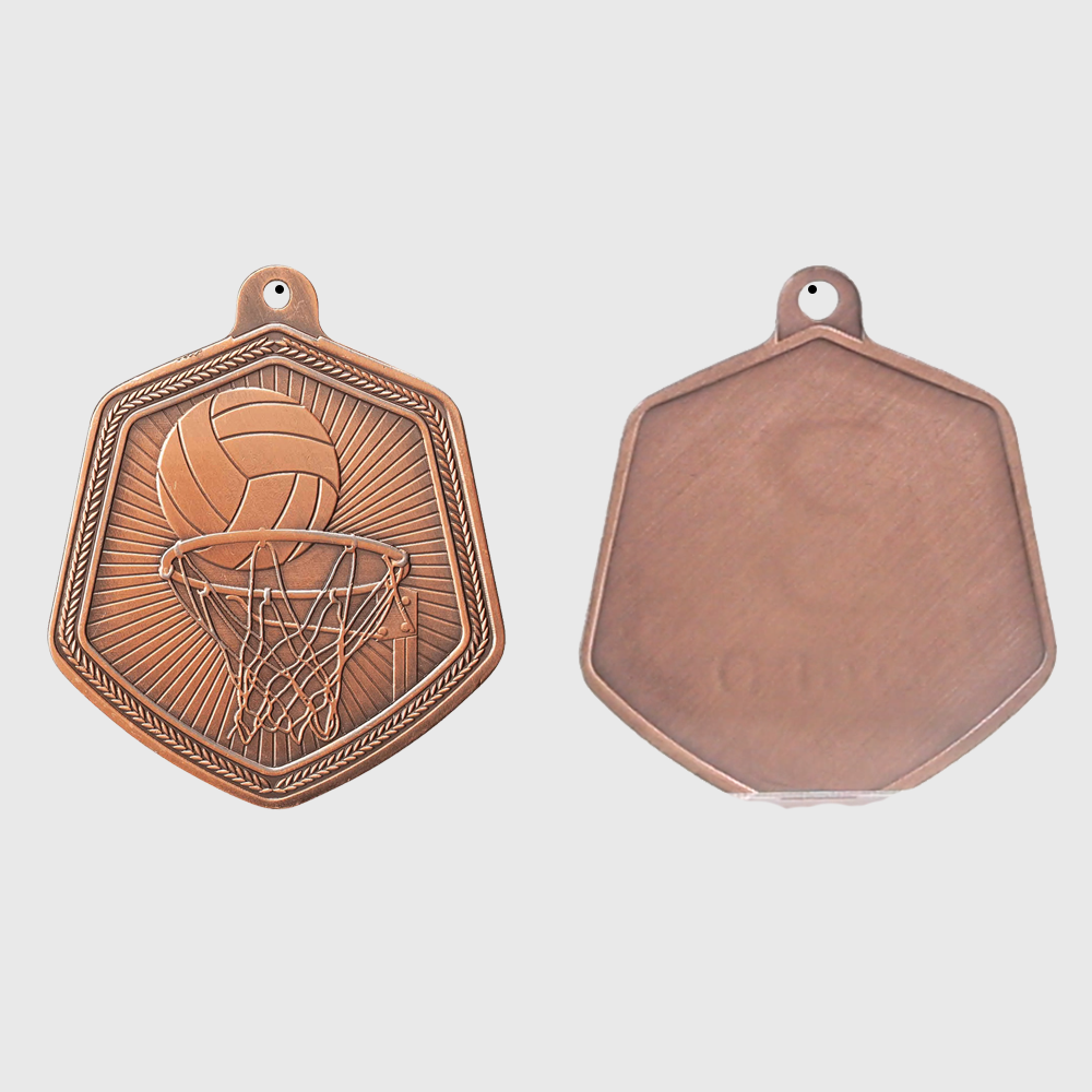 Netball Falcon Medal Bronze 65mm