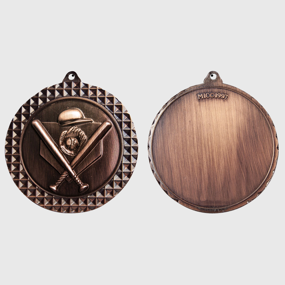 Baseball Facet Medal Bronze 70mm