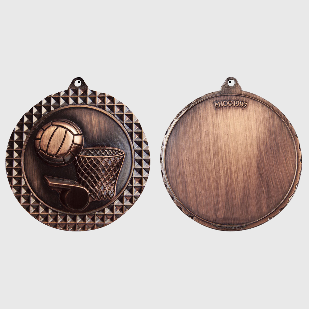 Netball Facet Medal Bronze 70mm