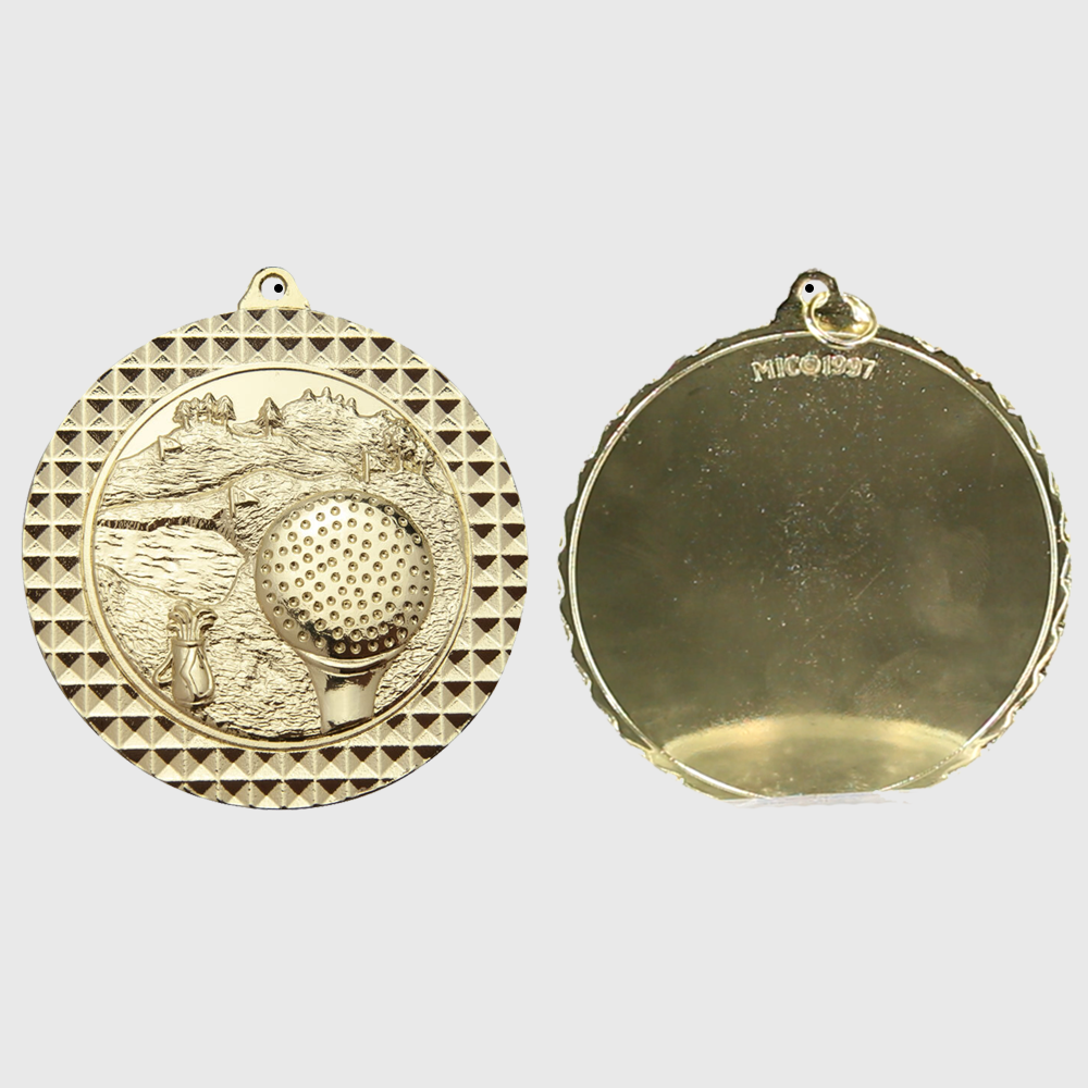 Golf Facet Medal Gold 70mm