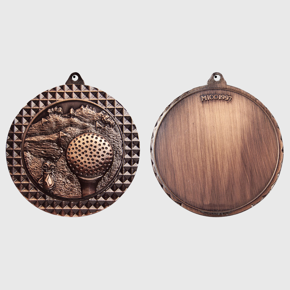 Golf Facet Medal Bronze 70mm