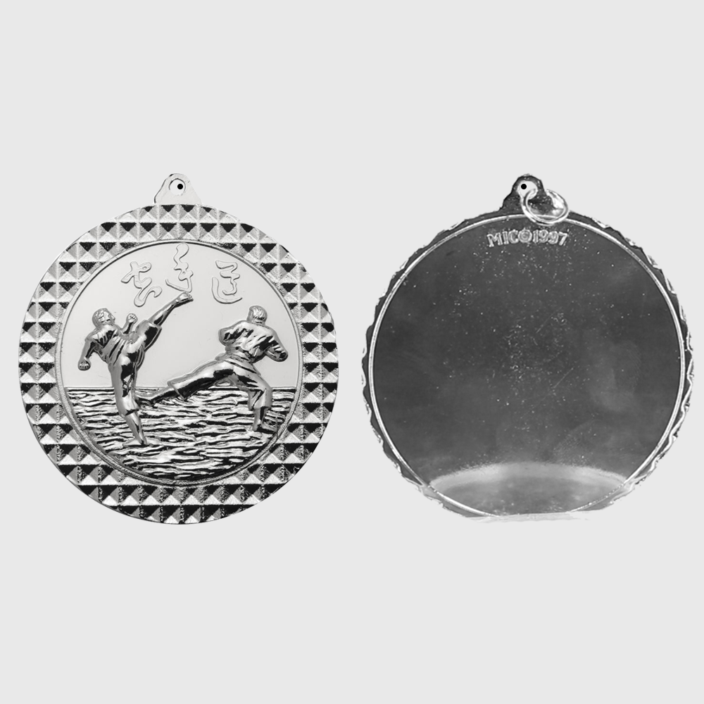 Martial Arts Facet Medal Silver 70mm