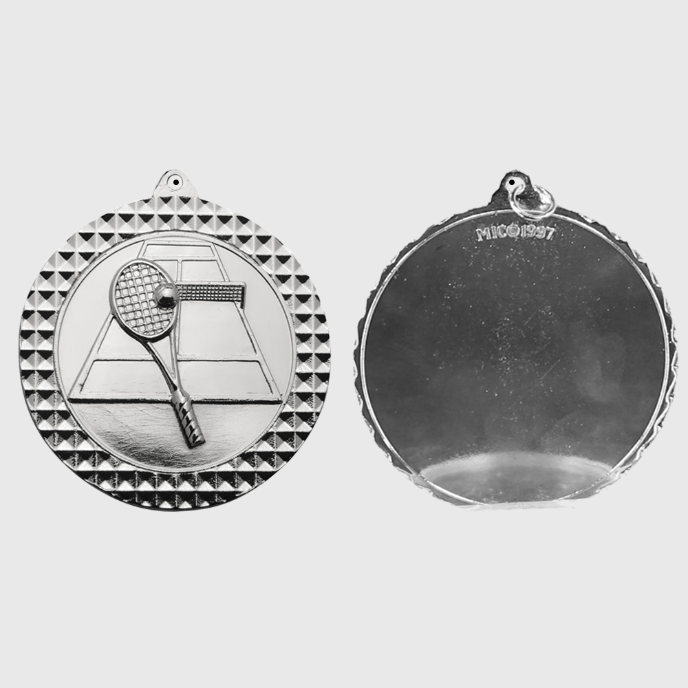 Tennis Facet Medal Silver 70mm