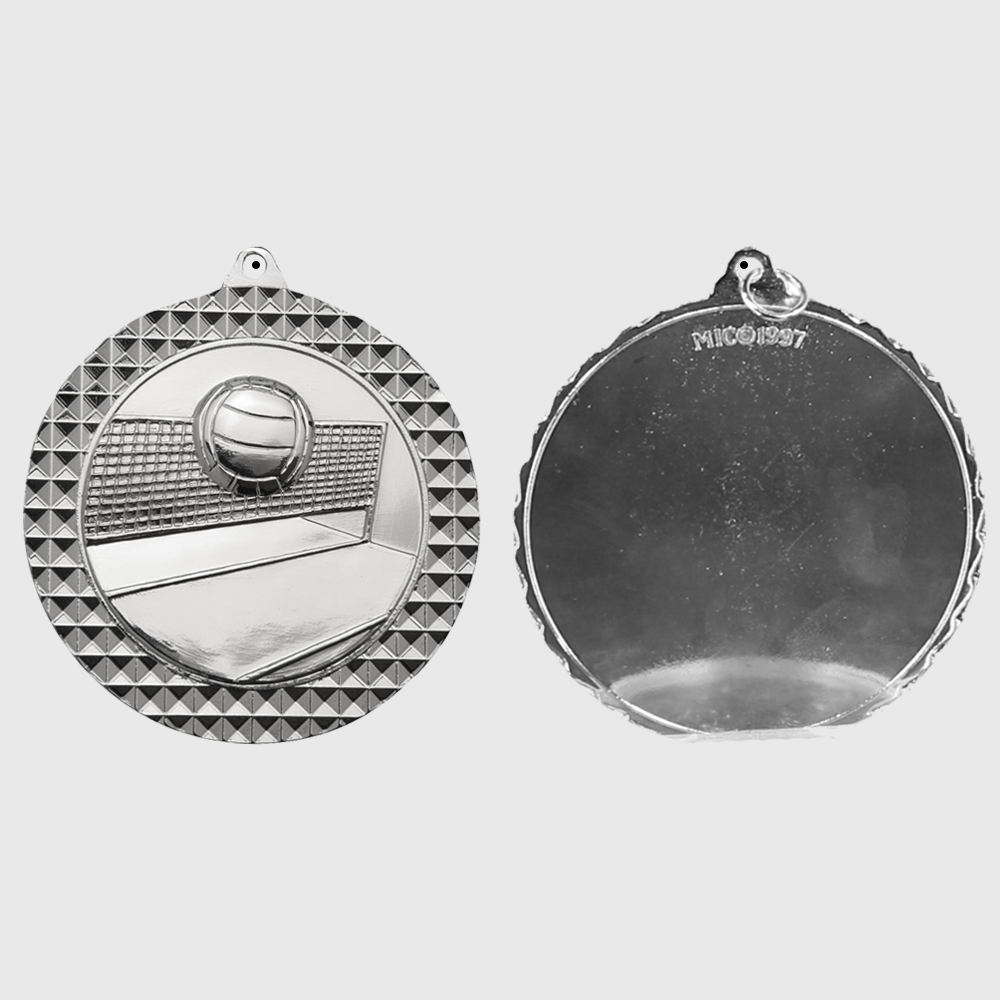 Volleyball Facet Medal Silver 70mm