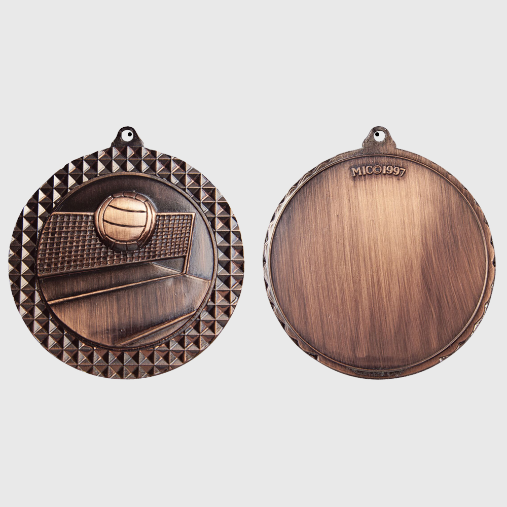 Volleyball Facet Medal Bronze 70mm