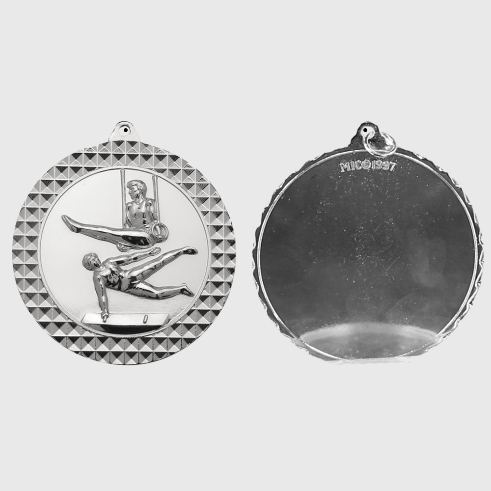 Gymnastics Male Facet Medal Silver 70mm