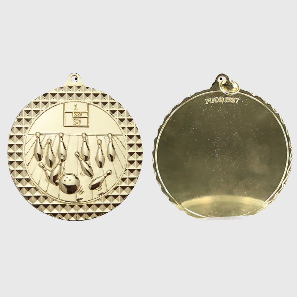 Tenpin Facet Medal Gold 70mm