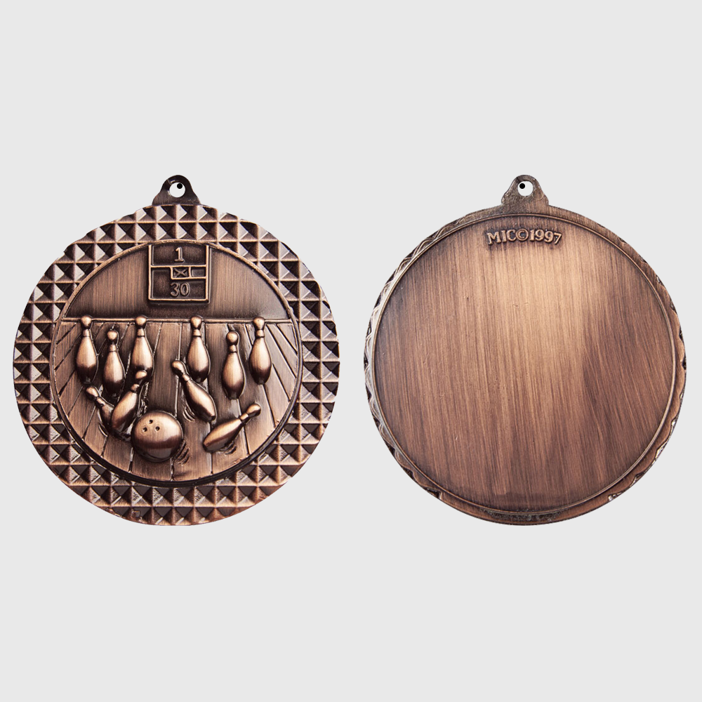 Tenpin Facet Medal Bronze 70mm