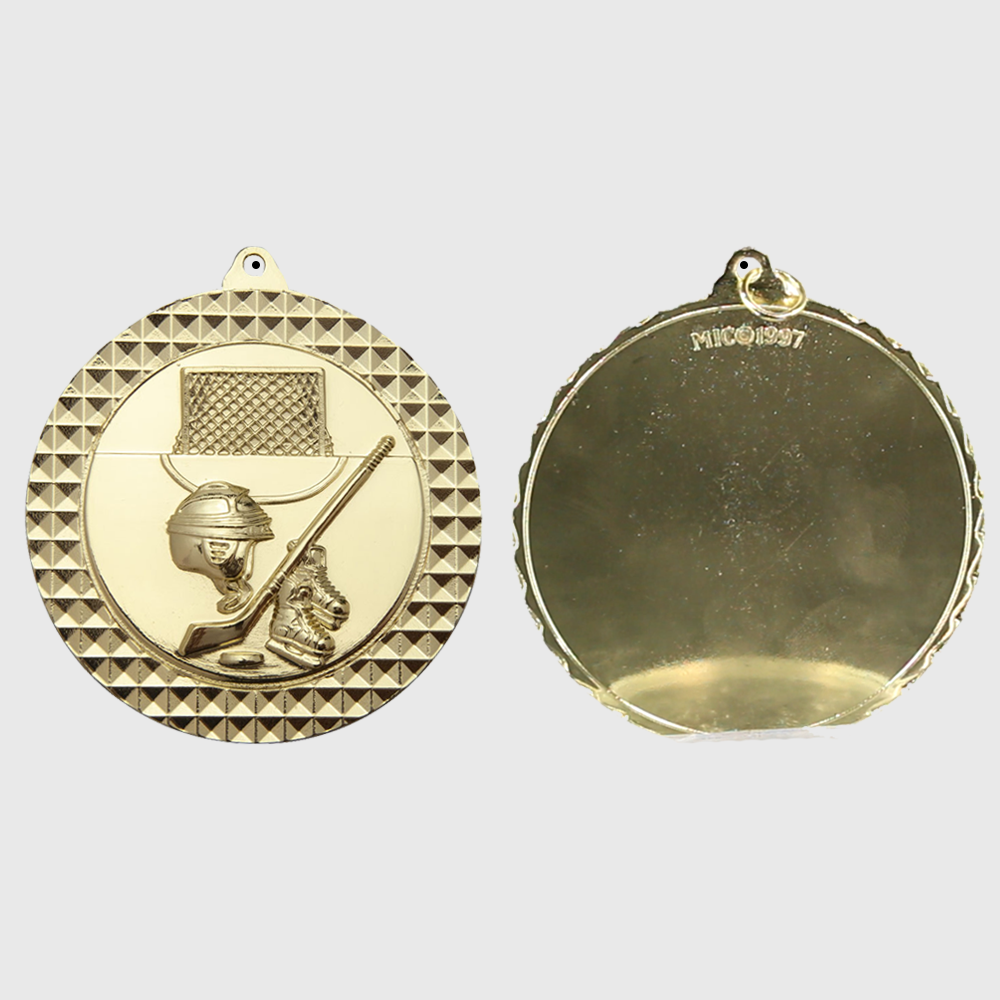 Ice Hockey Facet Medal Gold 70mm
