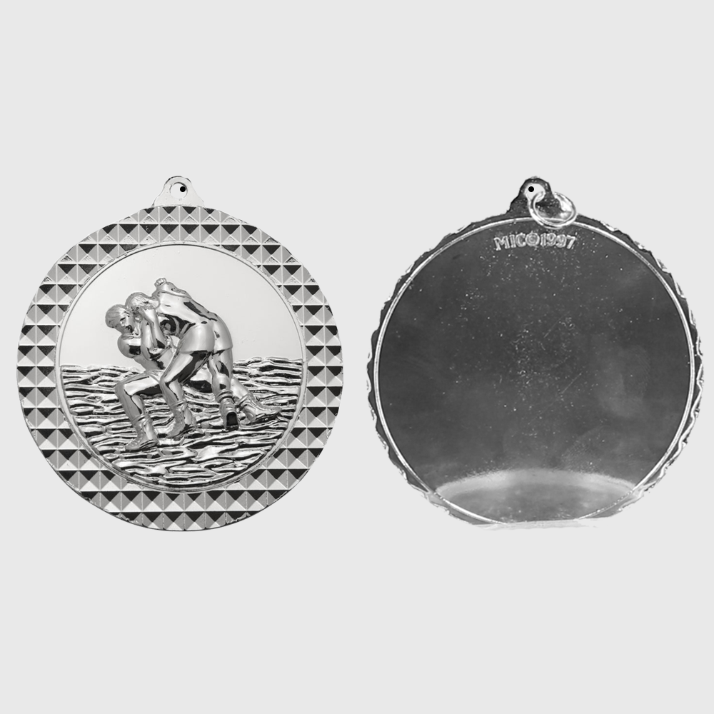 Wrestling Facet Medal Silver 70mm