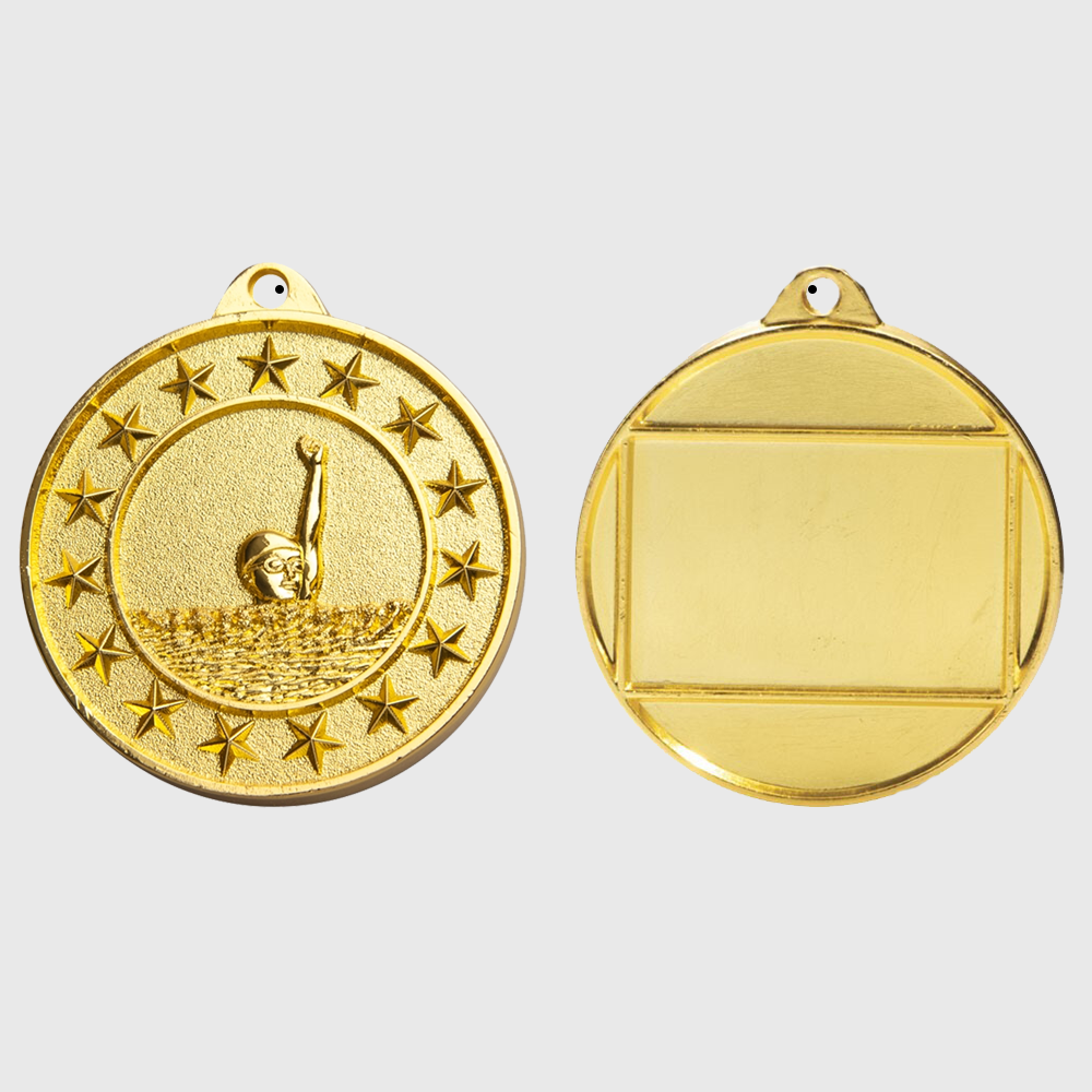 Swimming Starry Medal Gold 50mm