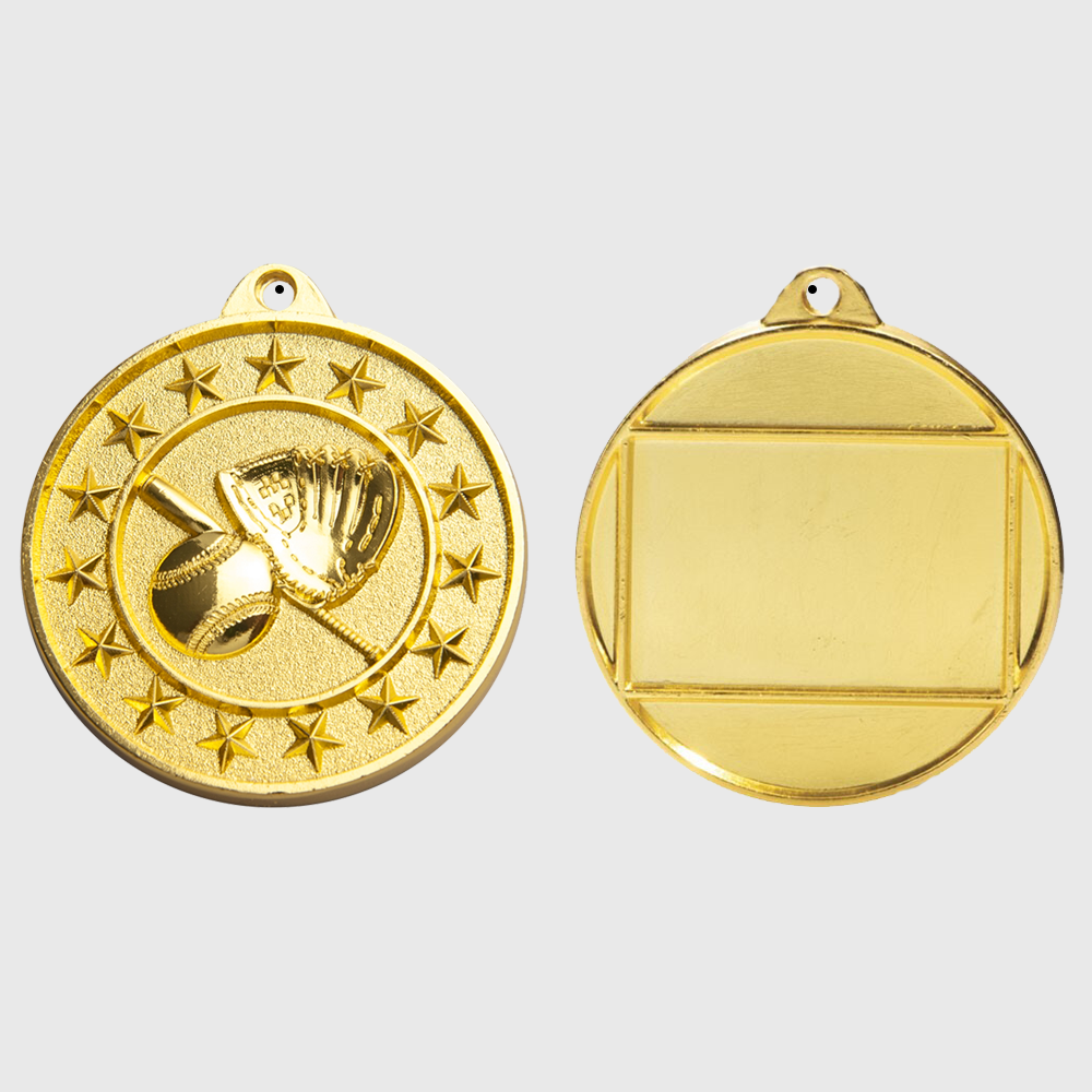 Baseball Starry Medal Gold 50mm