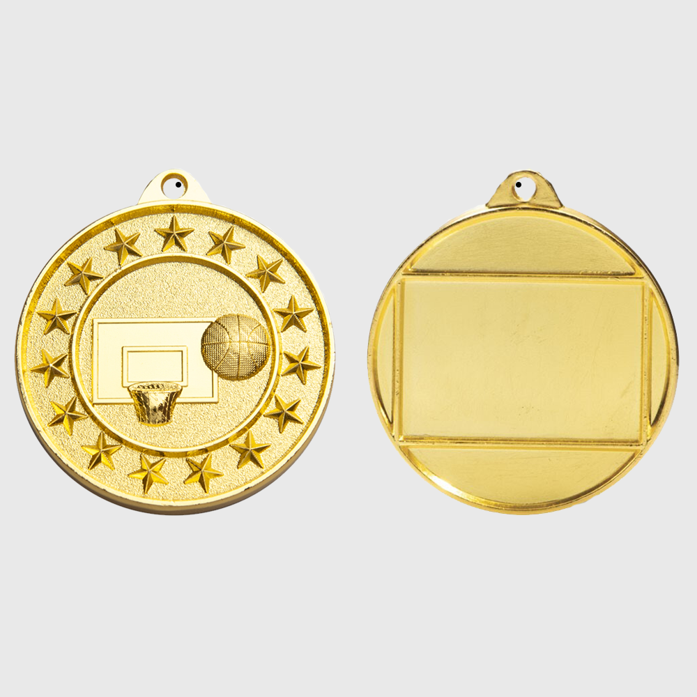 Basketball Starry Medal Gold 50mm